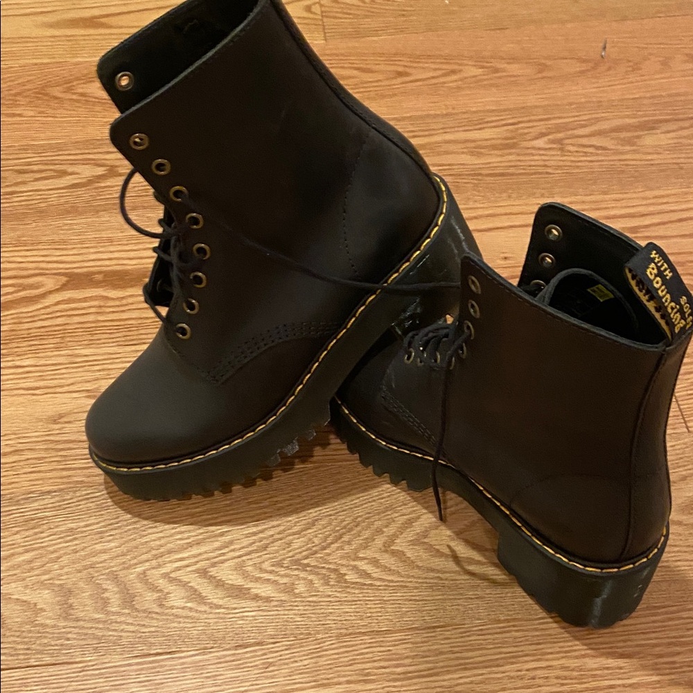 Dr. Martens Black Leather Combat Boots